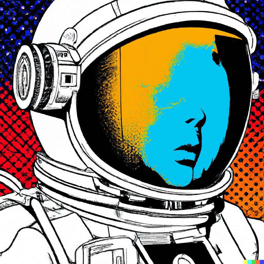 an astronaut, pop art